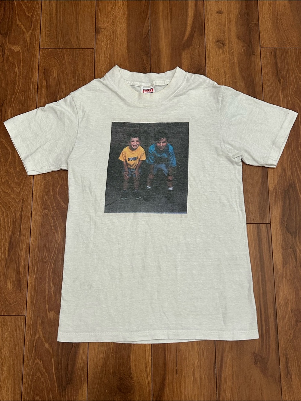 Vintage Soffes Choice 1993 White T-Shirt Childhood Photo Graphic Size Small